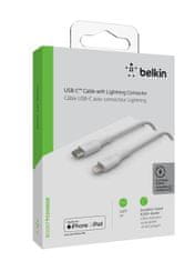 Belkin Boost kabel, USB-C na Lightning, bel (CAA003bt1MWH)