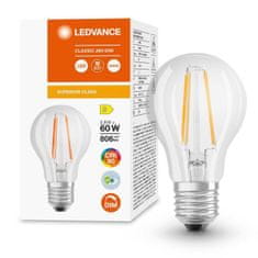 LEDVANCE Zatemnitvena LED žarnica E27 A60 5,8W = 60W 806lm 4000K Nevtralno bela 300° CRI90 Filament Superior