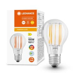 LEDVANCE Zatemnitvena LED žarnica E27 A60 11W = 100W 1521lm 2700K Topla bela 300° CRI90 Filament Superior