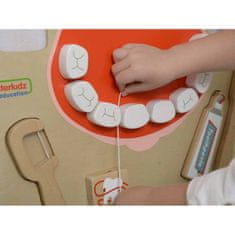 Masterkidz Montessori izobraževalna lesena tabla Ustna higiena