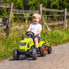 Falk Traktor na pedala Claas Green Pedal Horn s prikolico, od 2 let.