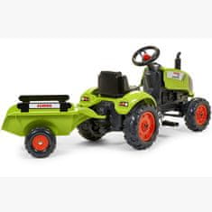 Falk Traktor na pedala Claas Green Pedal Horn s prikolico, od 2 let.