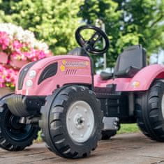 Falk Traktor na pedala Pink Country Star s prikolico od 3 let