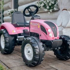 Falk Traktor na pedala Pink Country Star s prikolico od 3 let