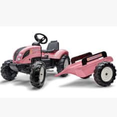 Falk Traktor na pedala Pink Country Star s prikolico od 3 let