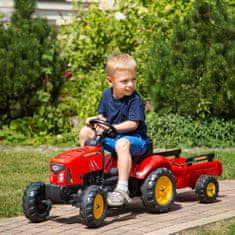 Falk Pedalni traktor rdeče barve, polnilnik, odpre se pokrov motorja, Od 2 let