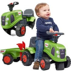 Falk Traktor Baby Claas Green s prikolico + dodatki od 1. leta starosti