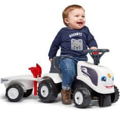 Falk Traktor Baby Valtra White s prikolico + dodatki od 1 leta starosti