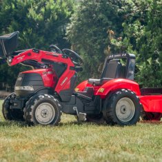 Falk Traktor na pedala z vedrom in prikolico, Rdeč, od 3 let