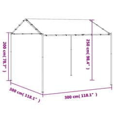 Vidaxl Nadstrešek antracit 3x3 m jeklo in blago