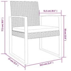 Vidaxl Vrtni jedilni stoli 2 kosa temno siv PP ratan