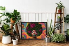 tulup.si Mah slika Ženska iz Afro 63x43 cm Beli okvir MDF