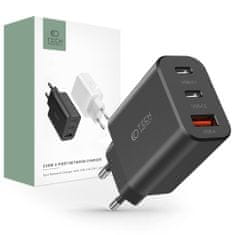 Tech-protect 3-port polnilnik USB / 2x USB-C 30W PD QC, črna