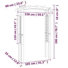 Vidaxl Vrtni obok 150x60x210 cm lesen