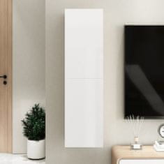 Vidaxl TV omarica visok sijaj bela 30,5x30x110 cm inženirski les