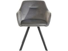 Danish Style Jedilni stol Nimba, žamet, črna / siva
