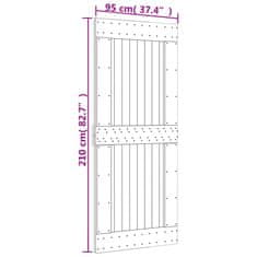 Vidaxl Vrata 95x210 cm trdna borovina