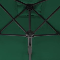 Vidaxl Zunanji senčnik z jeklenim drogom 250x250 cm zelen