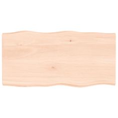 Greatstore Mizna plošča 100x50x4 cm neobdelana trdna hrastovina