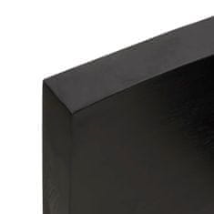 Vidaxl Stenska polica temno siva 100x30x6 cm obdelana trdna hrastovina