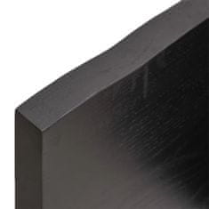 Vidaxl Stenska polica temno siva 80x50x4 cm obdelana trdna hrastovina