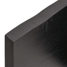 Vidaxl Stenska polica temno siva 100x50x4 cm obdelana trdna hrastovina
