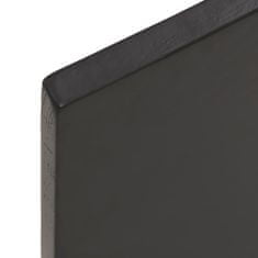 Vidaxl Stenska polica temno siva 100x40x2 cm obdelana trdna hrastovina