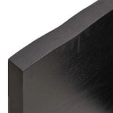 Vidaxl Stenska polica temno siva 180x60x4 cm obdelana trdna hrastovina