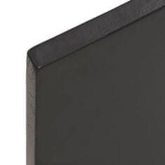 Vidaxl Stenska polica temno siva 60x40x2 cm obdelana trdna hrastovina