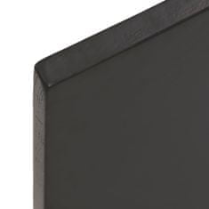 Vidaxl Stenska polica temno siva 100x50x2 cm obdelana trdna hrastovina