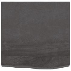 Vidaxl Stenska polica temno siva 60x60x4 cm obdelana trdna hrastovina