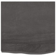 Vidaxl Stenska polica temno siva 60x60x6 cm obdelana trdna hrastovina