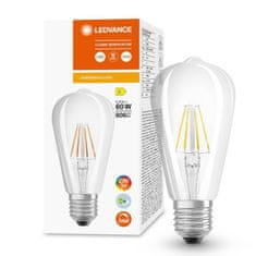 LEDVANCE Zatemnitvena LED žarnica E27 ST64 5,8W = 60W 806lm 4000K Nevtralno bela 300° CRI90 Filament Superior