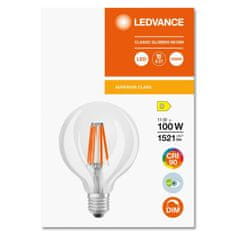 LEDVANCE Zatemnitvena LED žarnica E27 G95 11W = 100W 1521lm 4000K Nevtralno bela 300° CRI90 Filament Superior