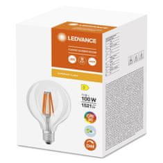 LEDVANCE Zatemnitvena LED žarnica E27 G95 11W = 100W 1521lm 4000K Nevtralno bela 300° CRI90 Filament Superior