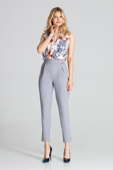 Figl Elegantne ženske hlače Gwymones M676 siva