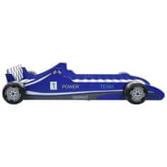 Vidaxl Otroška postelja dirkalni avtomobil 90x200 cm modra