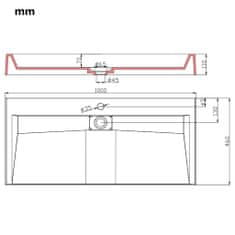 Vidaxl Umivalnik 100x46x11 cm mineralna litina/marmorna litina bel