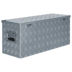 Vidaxl Skrinja iz aluminija 90,5x35x40 cm srebrne barve