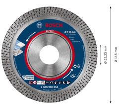 BOSCH Professional diamantna rezalna plošča EXPERT HardCeramic, 115 x 22,23 x 1,4 x 10 mm (2608900654)