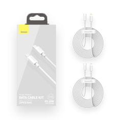 BASEUS Baseus Simple Wisdom Data Cable Kit USB-C to Lightning PD 20W (2PCS/Set) 1.5m White