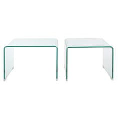 DKD Home Decor Komplet 2 miz DKD Home Decor Transparent 48 x 45 x 31,5 cm