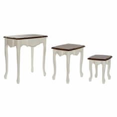 DKD Home Decor Garnitura 3 miz DKD Home Decor White Brown 60 x 40 x 66 cm