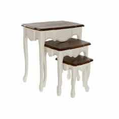 DKD Home Decor Garnitura 3 miz DKD Home Decor White Brown 60 x 40 x 66 cm