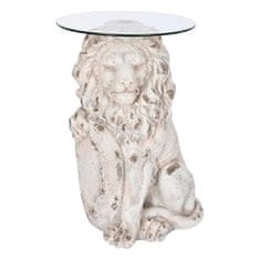 DKD Home Decor Stranska mizica DKD Home Decor Lion 52 x 44 x 72 cm Kristalno siva kovina Bela magnezija