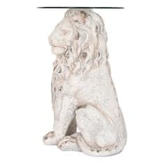 DKD Home Decor Stranska mizica DKD Home Decor Lion 52 x 44 x 72 cm Kristalno siva kovina Bela magnezija