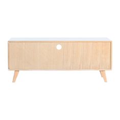 DKD Home Decor TV pohištvo DKD Home Decor 120 x 30 x 50 cm Bela ratan les Paolownia