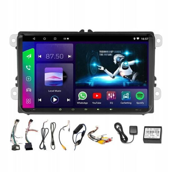 Farrot Avtoradio 2 DIN, 9 inčni ANDROID 13 zaslon na dotik, 2/32 GB, GPS, DAB, CAN-BUS, DSP, Bluetooth, WiFi, za vzvratno vožnjo, Za Volkswagen Passat Golf Polo Skoda Seat + vzvratni pogled Kamera