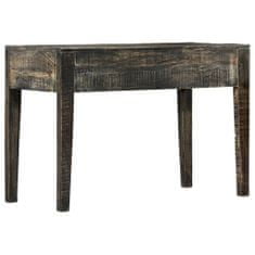 Vidaxl Pisalna miza črna 110x50x75 cm trden mangov les