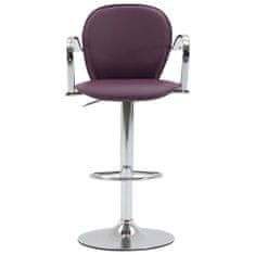 Vidaxl Barski stolčki z naslonjali 2 kosa vijolično umetno usnje